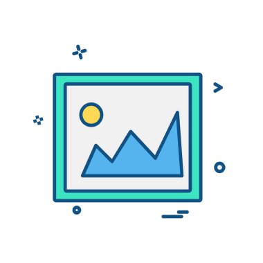 Görüntü simgesi tasarım, renkli vektör çizim