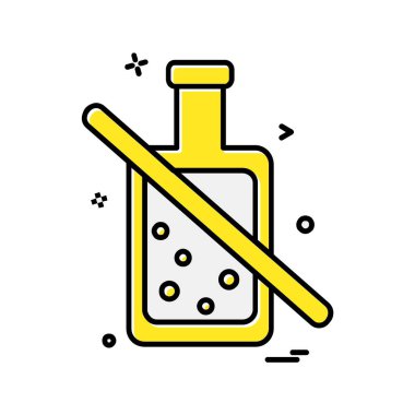 Şişe simgesi tasarım, renkli vektör çizim