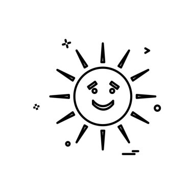 Güneş simgesi tasarım, renkli vektör çizim