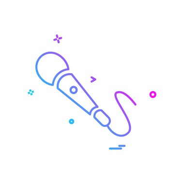 Mikrofon simgesi tasarım, renkli vektör çizim