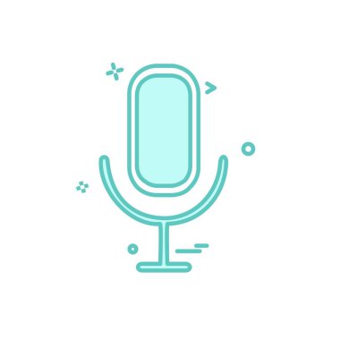 Mikrofon simgesi tasarım, renkli vektör çizim