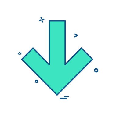 Aşağı ok simgesi tasarım vektörü