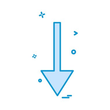 Aşağı ok simgesi tasarım vektörü