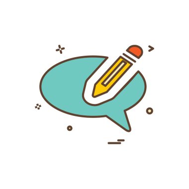 sohbet kalem konuşmak simge vektör tasarımı