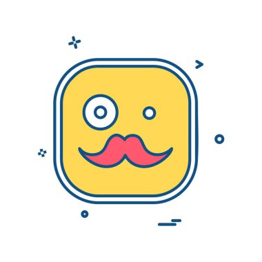 Emoji bıyık simge tasarlamak vektör