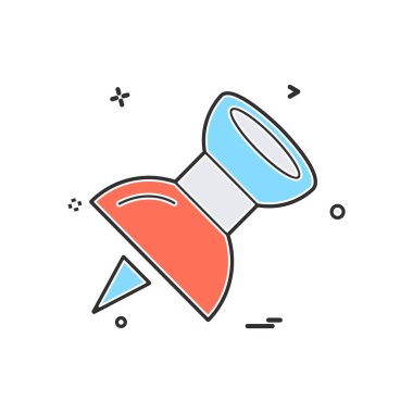 PIN düz simge vektör çizim 