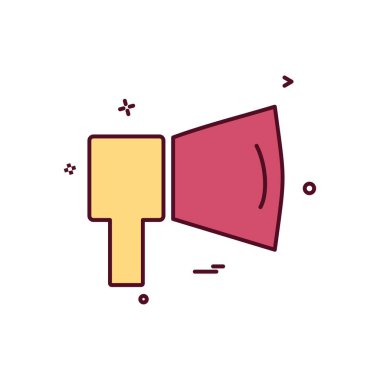 Hoparlör simgesi tasarım, renkli vektör çizim 