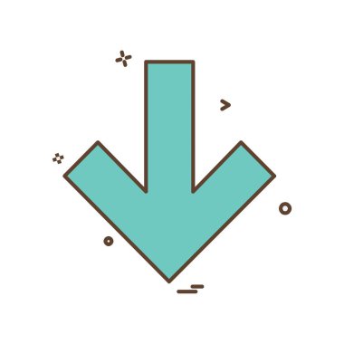 Aşağı ok simgesi tasarım vektörü