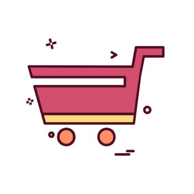 Sepeti simgesi tasarım, renkli vektör çizim