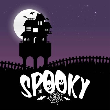 Mutlu Cadılar Bayramı spookey eğlenceli bir yaratıcı tasarım vektör 