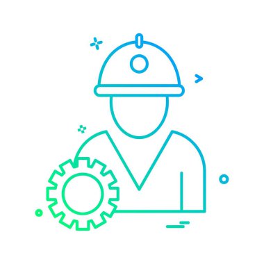 İş simgesi tasarım, renkli vektör çizim