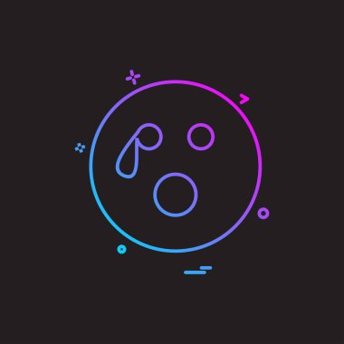 Emoji simgesi tasarım, renkli vektör çizim