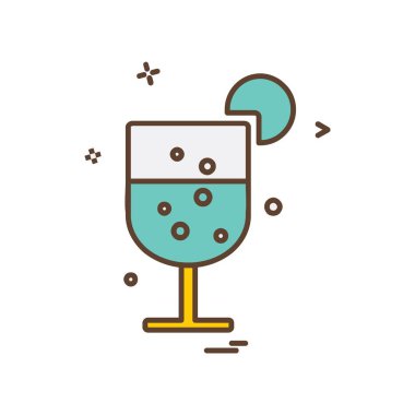 İçki simgesi tasarım, renkli vektör çizim 