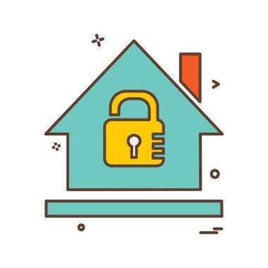 Güvenli Ev simgesi tasarım vektörü
