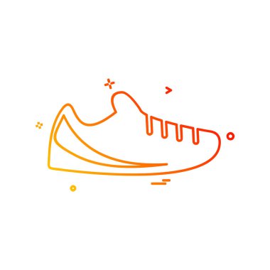 Ayakkabı simgesi tasarım, renkli vektör çizim