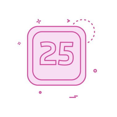 25 tarihi takvim simge tasarlamak vektör