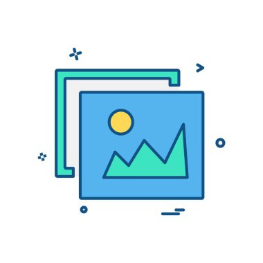 Görüntü simgesi tasarım, renkli vektör çizim