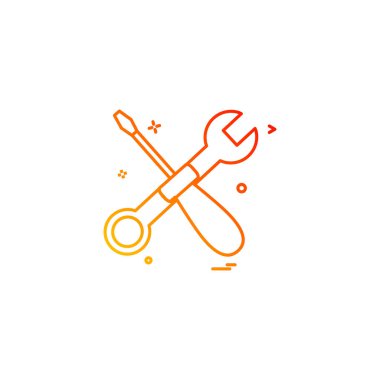 Tornavida simgesi tasarım, renkli vektör çizim