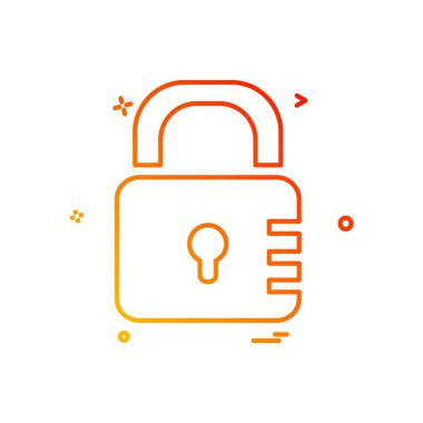 kilit düz simge vektör çizim 