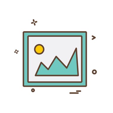 Görüntü simgesi tasarım, renkli vektör çizim