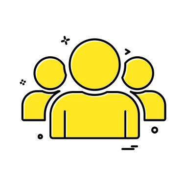 Grup simgesi tasarım, renkli vektör çizim