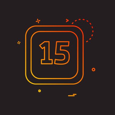 15 tarihi takvim simge tasarlamak vektör