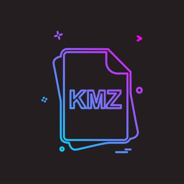 KMZ dosya tipi simge tasarım vektörü