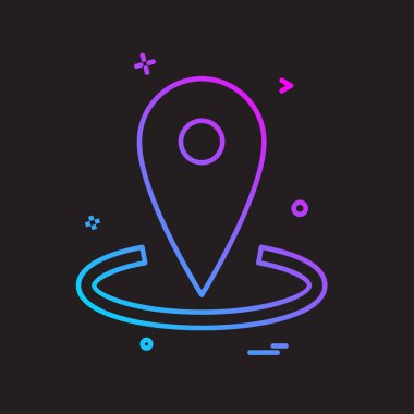 Gezinti simgesi tasarım, renkli vektör çizim