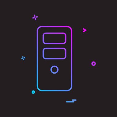 CPU simgesi tasarım, renkli vektör çizim