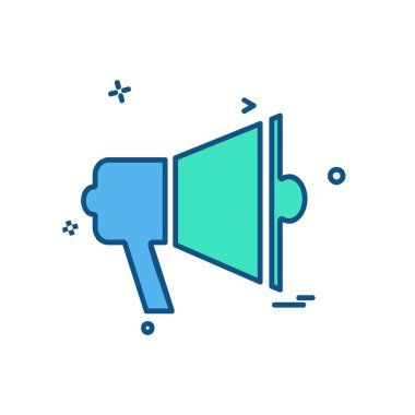 Hoparlör simgesi tasarım, renkli vektör çizim 