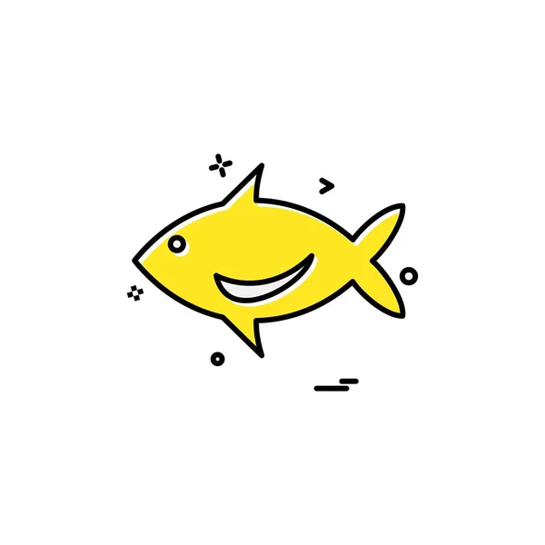 Icono Pescado Vector Diseño — Archivo Imágenes Vectoriales