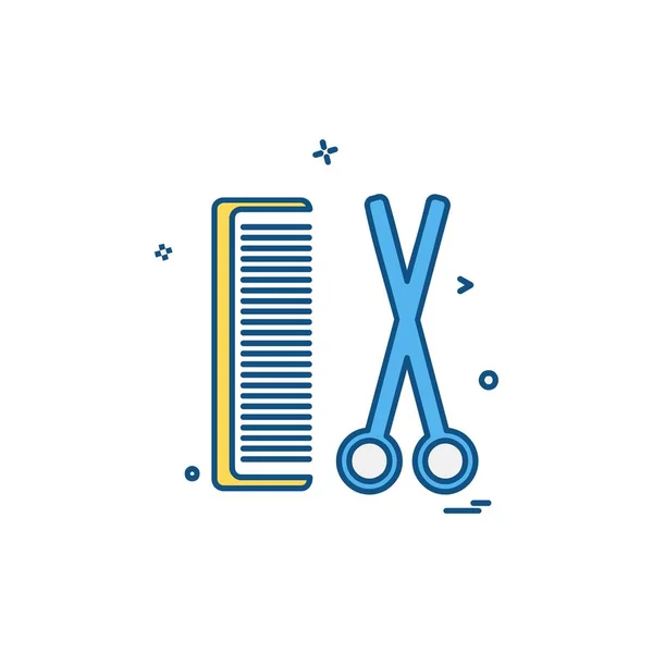 Comb Scissors Icon Design Vector Illustration — Stock Vector