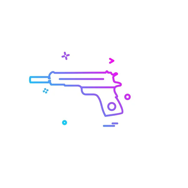 Gun Icon Design Vector — Stock Vector