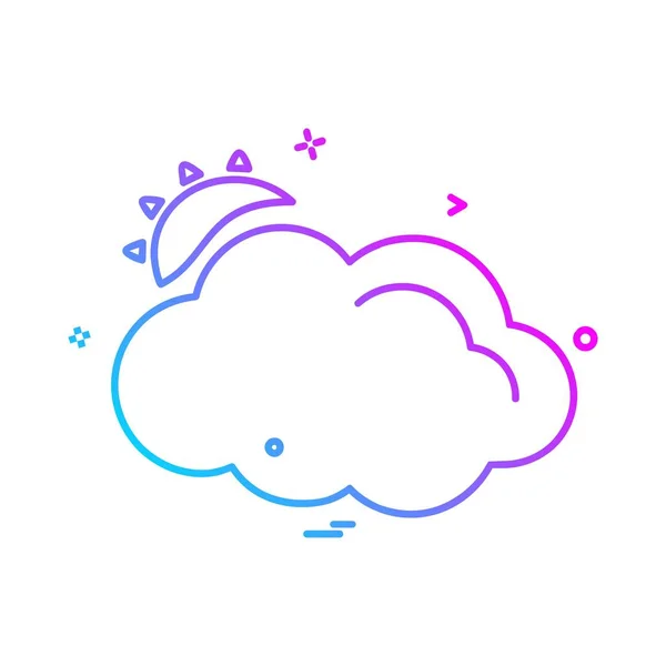 Desenho Ícone Nuvem Ilustração Vetorial Colorida — Vetor de Stock