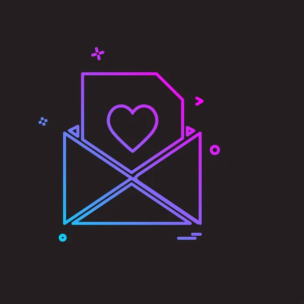 Día San Valentín Icono Diseño Colorido Vector Ilustración — Vector de stock