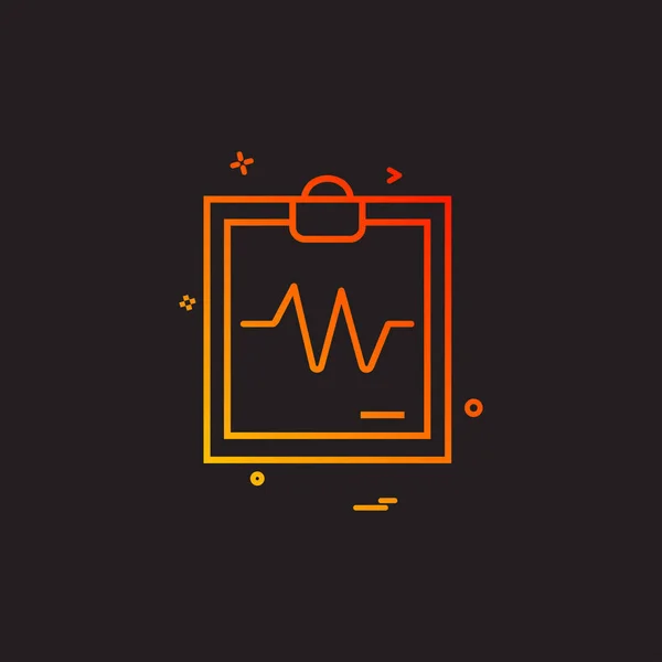 Ecg Report Icon Design Vector — Stock Vector