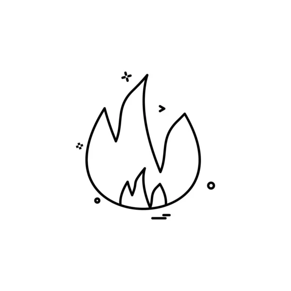 Fire Icon Design Vector — Stock Vector