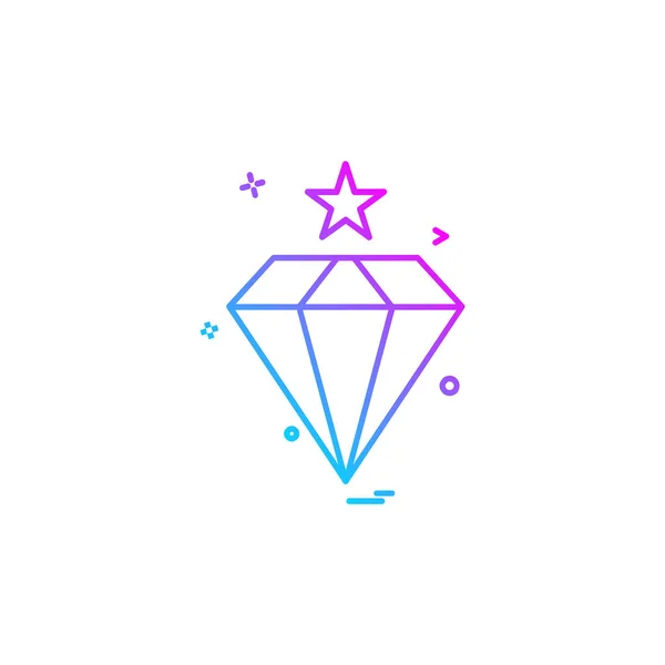 Diamant Pictogram Ontwerp Vector — Stockvector