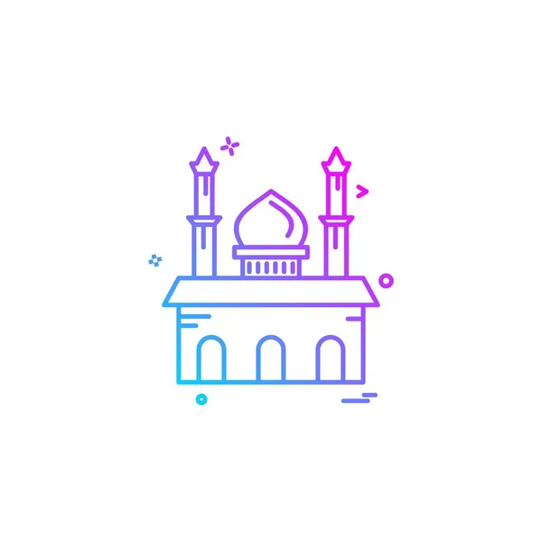 Mosquée Icône Design Vecteur — Image vectorielle