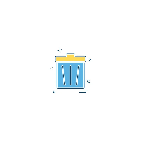 垃圾桶图标设计 五颜六色的矢量插图 — 图库矢量图片