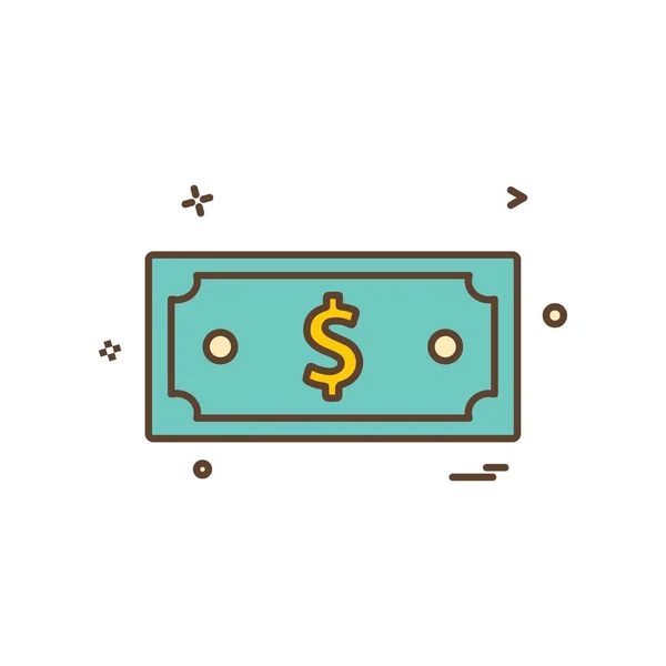 Dollar Argent Monnaie Icône Vecteur Conception — Image vectorielle