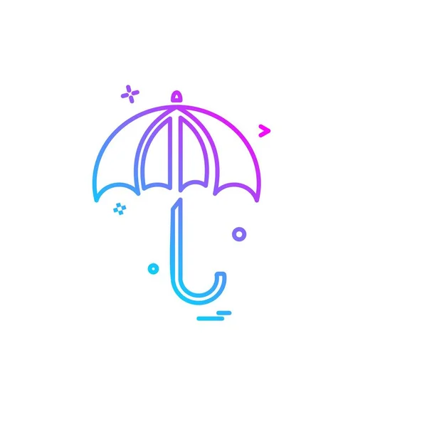 Paraply Ikon Design Vektorillustration — Stock vektor