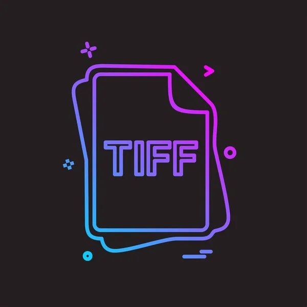 Type Fichier Tiff Icon Design Vector — Image vectorielle