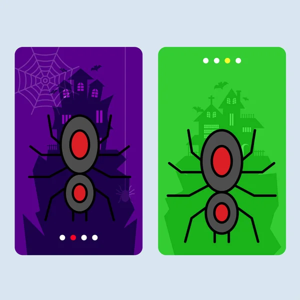 Happy Halloween Uitnodiging Ontwerp Met Spin Vector — Stockvector