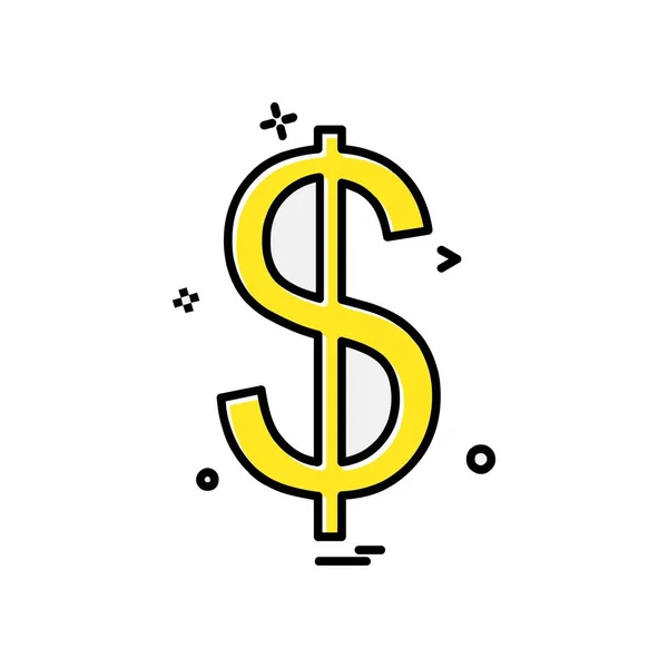 Ilustração Vetor Projeto Ícone Dólar —  Vetores de Stock