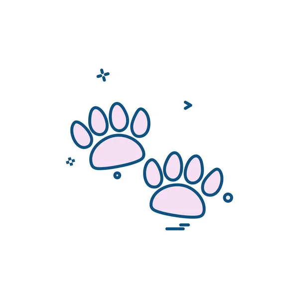 Animal Paws Icon Design Vector — Stock Vector