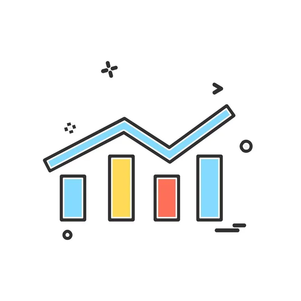 Gráfico Negócios Ícone Design Vetor Ilustração — Vetor de Stock