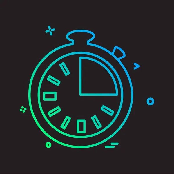 Clock Flat Icon Vector Illustration — Stock Vector