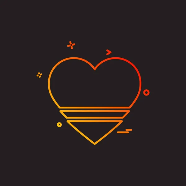 Heart Icon Design Illustrazione Vettoriale San Valentino — Vettoriale Stock