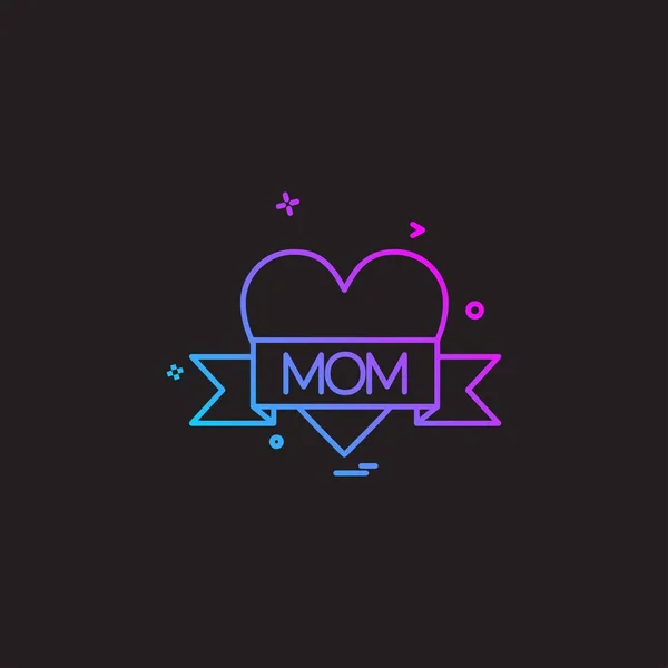 Amor Mamá Icono Diseño Vector — Vector de stock